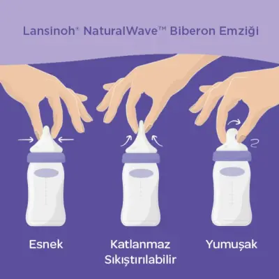 Lansinoh Natural Wave Silikon Biberon Emziği 2li Hızlı Akış - 11