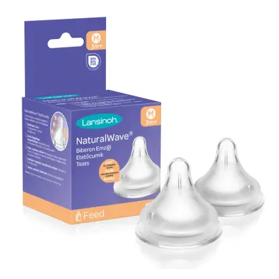 Lansinoh Natural Wave Silikon Biberon Emziği 2li Orta Akış (1)