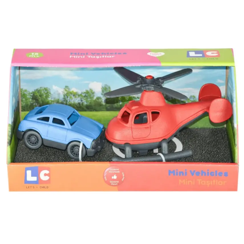 Lc Minik Taşıtlar 2 li Oyuncak Araba - Helikopter - 1