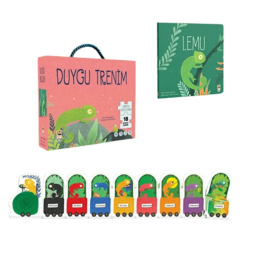 Lemu- Duygu Trenim 18 Parça Puzzle ve Kitap - 1