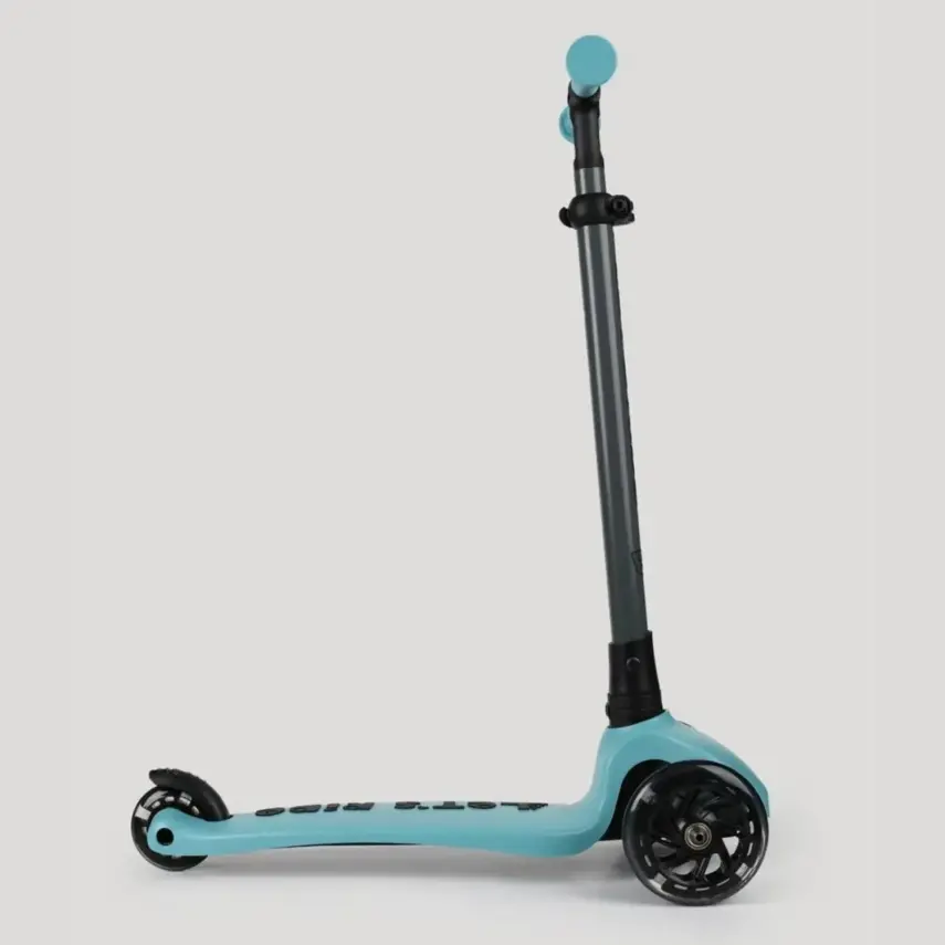 Let's Ride Işıklı Katlanabilir 3 Tekerlekli Scooter- Turkuaz - 3