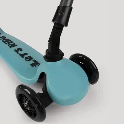 Let's Ride Işıklı Katlanabilir 3 Tekerlekli Scooter- Turkuaz - 6