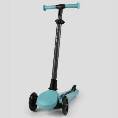 Let's Ride Işıklı Katlanabilir 3 Tekerlekli Scooter- Turkuaz - 4