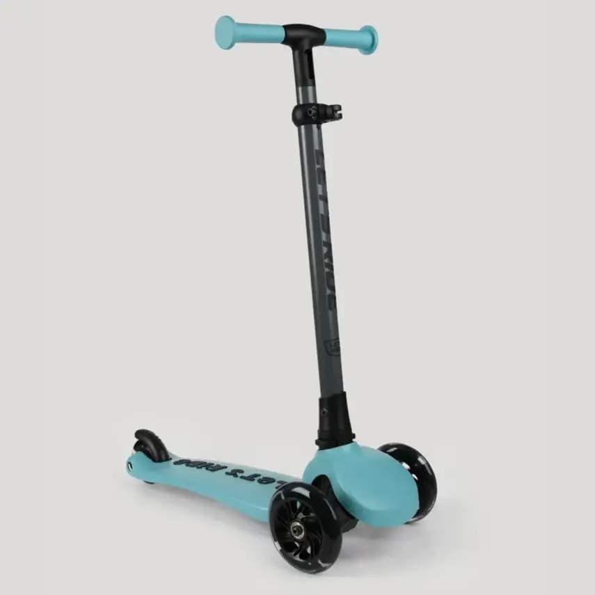 Let's Ride Işıklı Katlanabilir 3 Tekerlekli Scooter- Turkuaz - 1