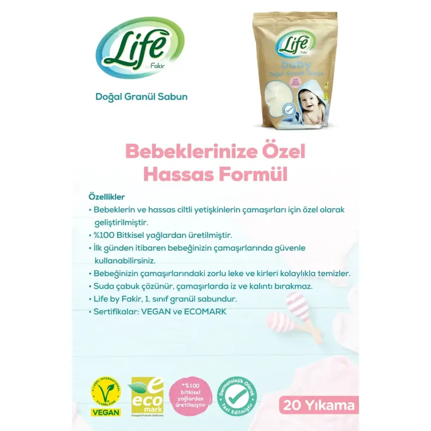 Life by Fakir Baby Doğal Granül Sabun 1000 gr - 7