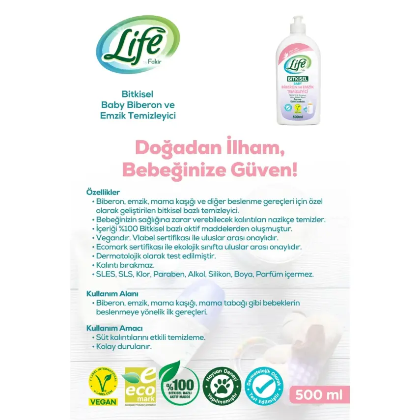 Life by Fakir Biberon Temizleyici 500 ml - 3
