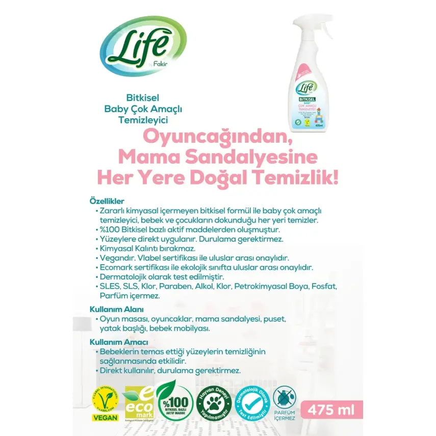 Life by Fakir Çok Amaçlı Temizleyici 475 ml - 4