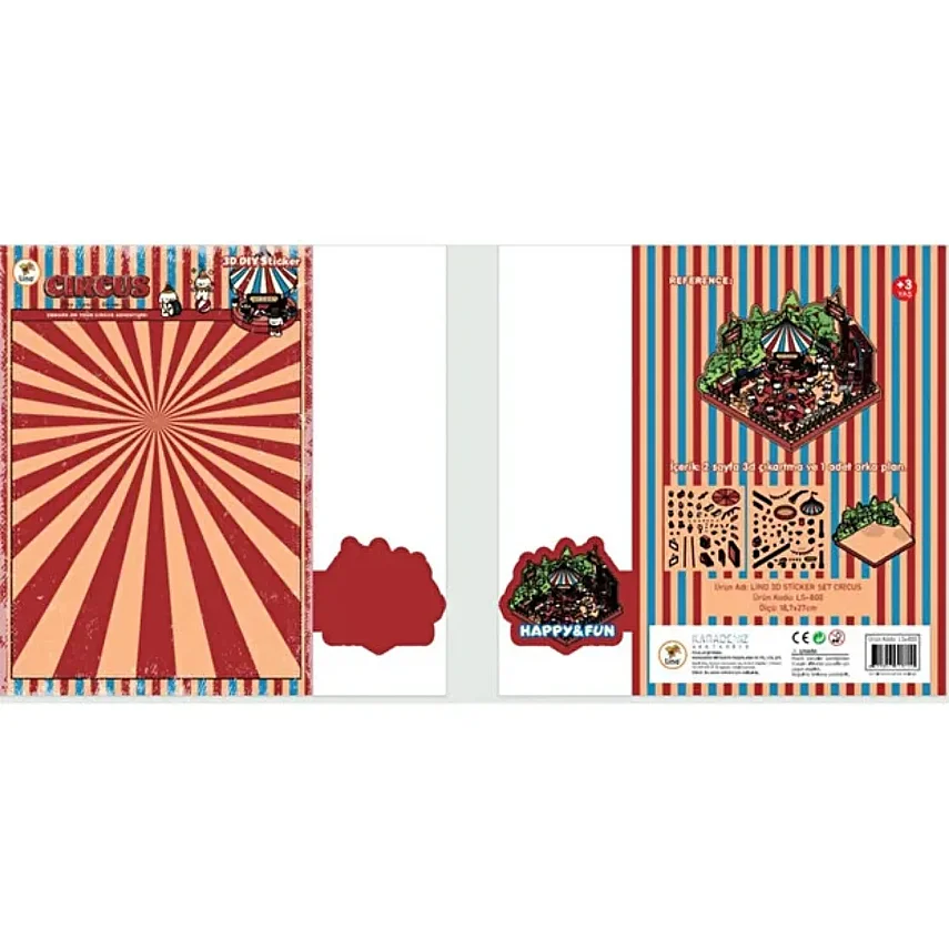 Lino 3D Sticker Set Cricus - 3