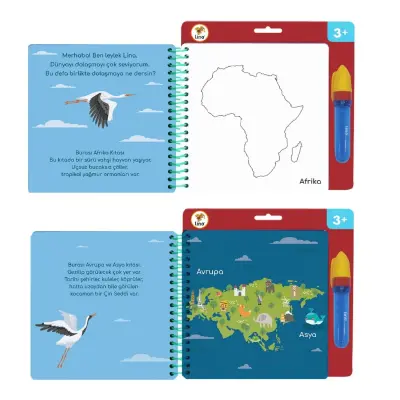 Lino Aqua Sihirli Boyama Kitabı Kıtalar (1)