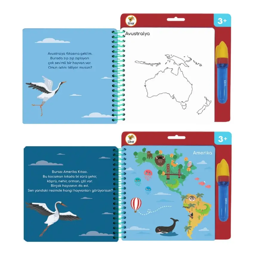 Lino Aqua Sihirli Boyama Kitabı Kıtalar - 3