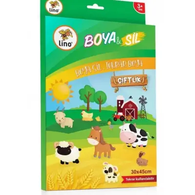 Lino Boya Sil Aktivite Matı Çiftlik (Silinebilir) (1)