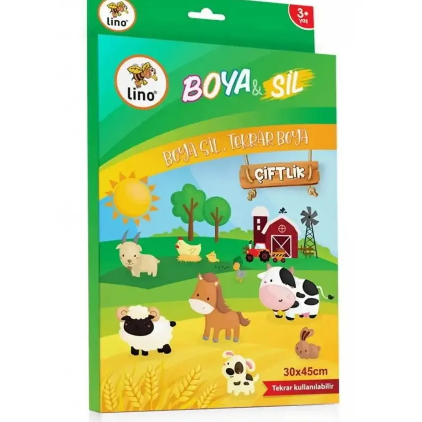Lino Boya Sil Aktivite Matı Çiftlik (Silinebilir) - 2