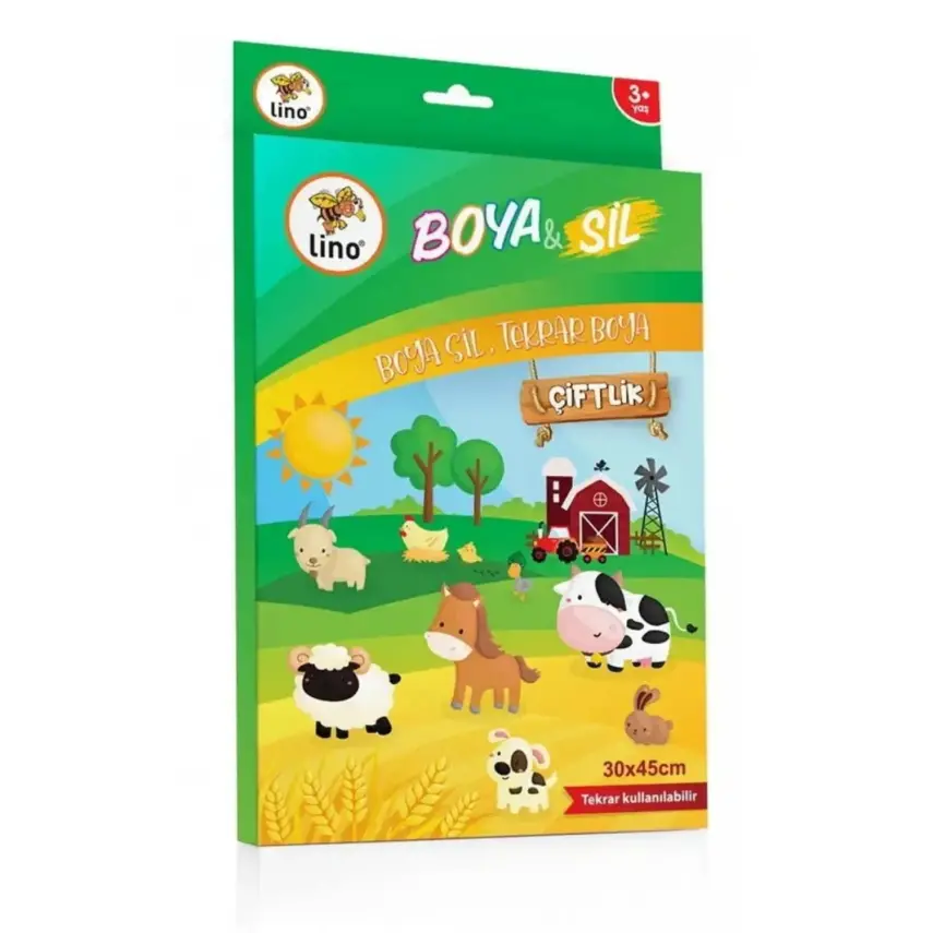 Lino Boya Sil Aktivite Matı Çiftlik (Silinebilir) - 1