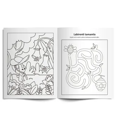 Lino Boya Sil - Silinebilir Aktivite Boyama Kitabı Hayvanlar  (1)