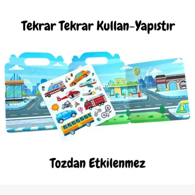 Lino Tekrar Tekrar Kullanılabilen İlk Sticker Kitabım Vehıcles (1)