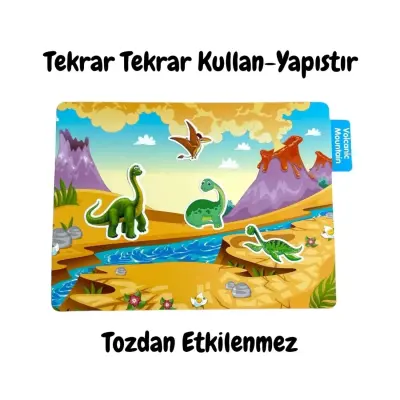 Lino Tekrar Tekrar Kullanılabilen Stıcker Dınosaur World - 3