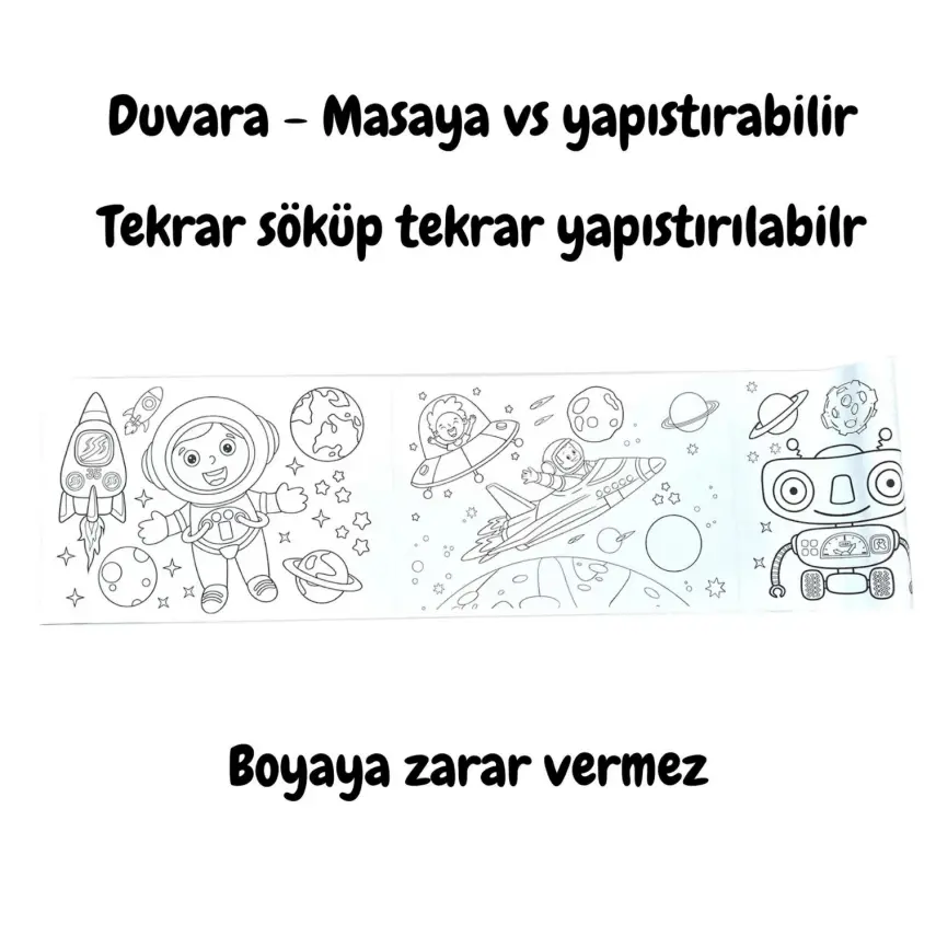 Lino Yapışkanlı Boyama Rulosu Dream Space 86X20 Cm - 2