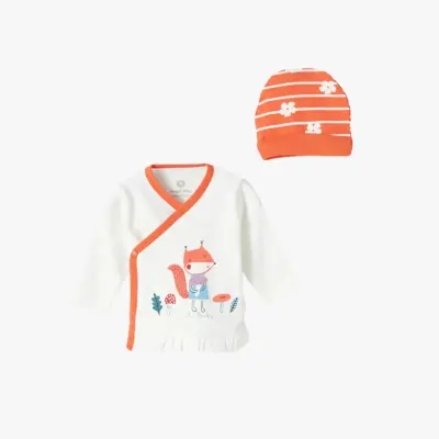 Luggi Baby Unisex Zıbın Takımı 3lü Sevimli Tilki (1)