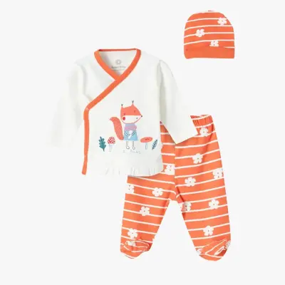 Luggi Baby Unisex Zıbın Takımı 3lü Sevimli Tilki