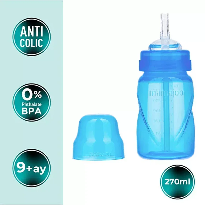 Mamajoo Akıtmaz Pipetli Bardak 270 ml Mavi - 2