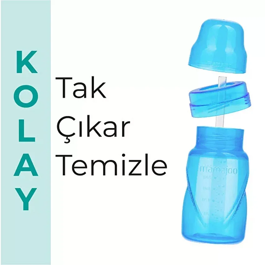 Mamajoo Akıtmaz Pipetli Bardak 270 ml Mavi - 6