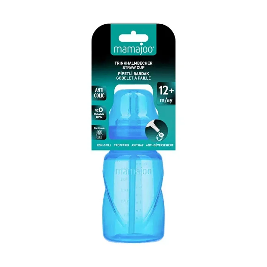 Mamajoo Akıtmaz Pipetli Bardak 270 ml Mavi - 8