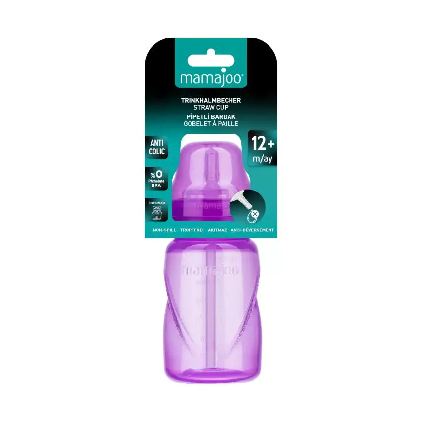 Mamajoo Akıtmaz Pipetli Bardak 270 ml Mor - 8
