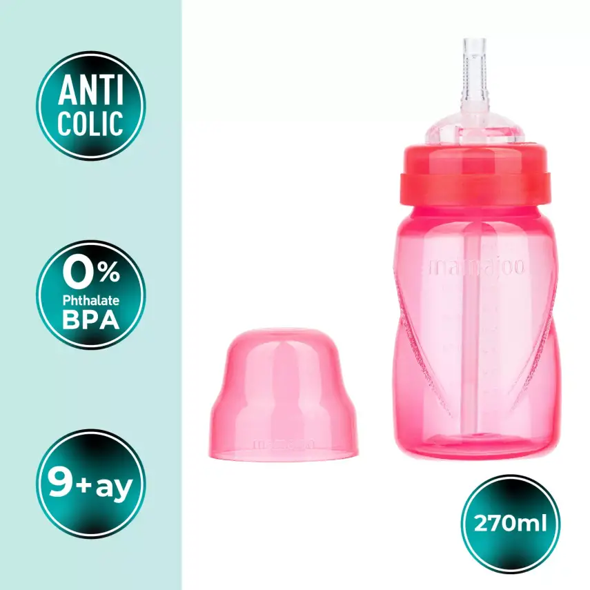 Mamajoo Akıtmaz Pipetli Bardak 270 ml Pembe - 2