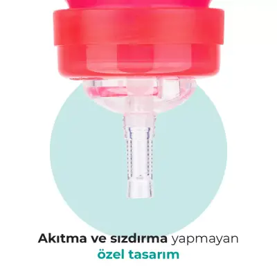 Mamajoo Akıtmaz Pipetli Bardak 270 ml Pembe - 5