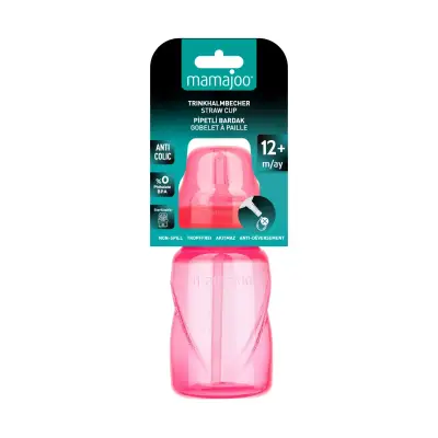 Mamajoo Akıtmaz Pipetli Bardak 270 ml Pembe - 8