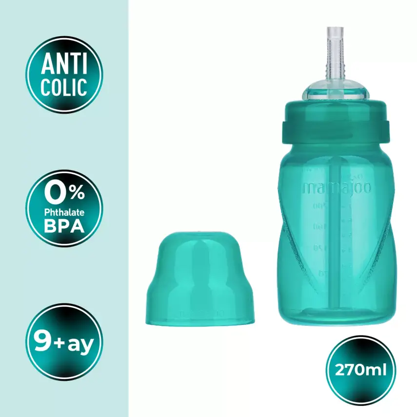 Mamajoo Akıtmaz Pipetli Bardak 270 ml Yeşil  - 2