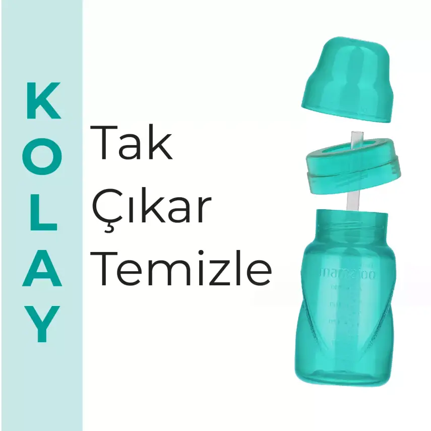 Mamajoo Akıtmaz Pipetli Bardak 270 ml Yeşil  - 6