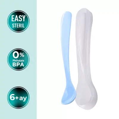 Mamajoo Beslenme Kaşığı&Saklama Kutusu Beyaz/Powder Blue 2li - 2