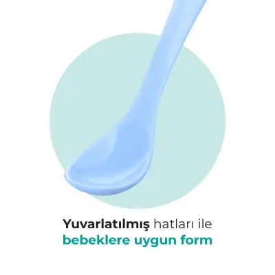 Mamajoo Beslenme Kaşığı&Saklama Kutusu Beyaz/Powder Blue 2li - 3