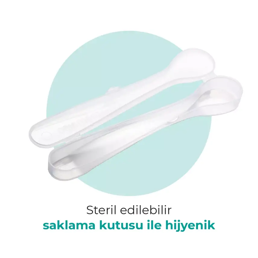Mamajoo Beslenme Kaşığı&Saklama Kutusu Beyaz/Powder Blue 2li - 4