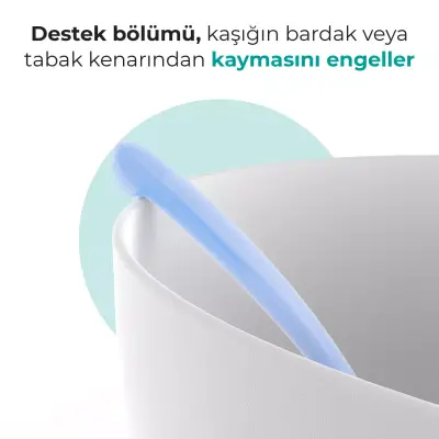 Mamajoo Beslenme Kaşığı&Saklama Kutusu Beyaz/Powder Blue 2li - 5