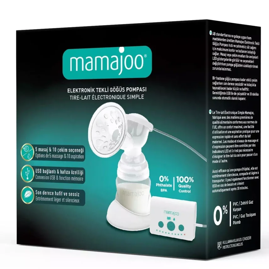 Mamajoo Elektronik USB Tekli Göğüs Pompası & Anne Sütü Saklama Kabı 160 ml - 8