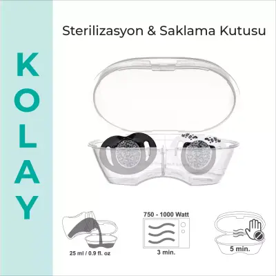 Mamajoo İkili Emzik & Sterilizasyon Saklama Kutusu 12+ Ay Antrasit Leopar - 6