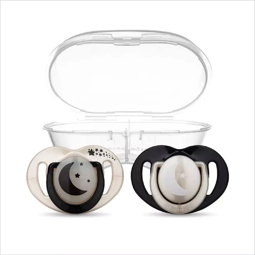 Mamajoo İkili Emzik & Sterilizasyon Saklama Kutusu Gece Gündüz 6+ Ay Pearl Black - 1