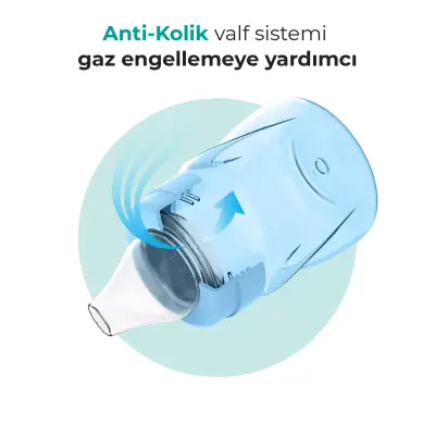 Mamajoo Kulplu Akıtmaz Eğitici Bardak 160 ml&Anti-Kolik Uç Powder Blue - 3