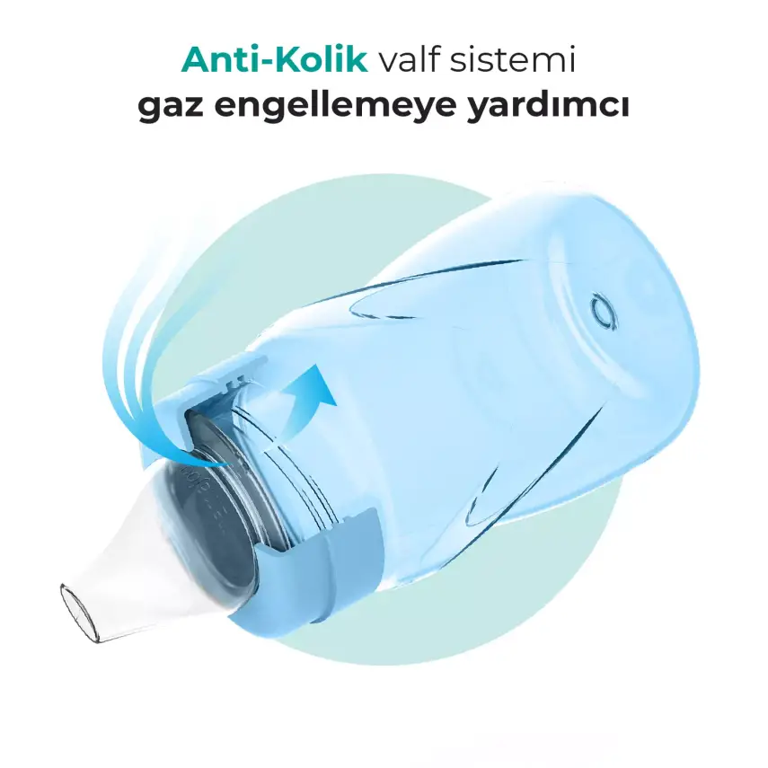 Mamajoo Kulplu Akıtmaz Eğitici Bardak 270 ml&Anti-Kolik Uç Powder Blue - 3