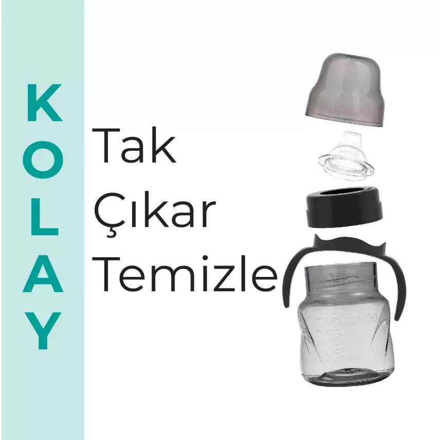 Mamajoo Kulplu Eğitici Bardak 160 ml Black - 6