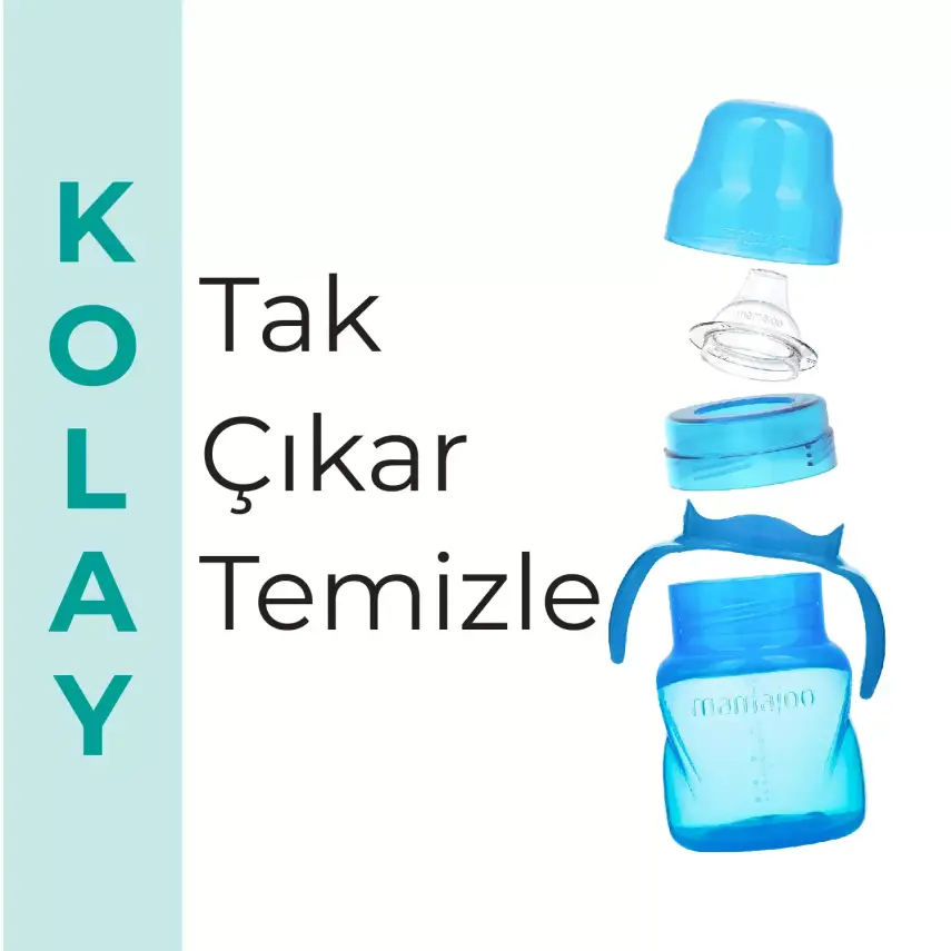 Mamajoo Kulplu Eğitici Bardak 160 ml Mavi - 6