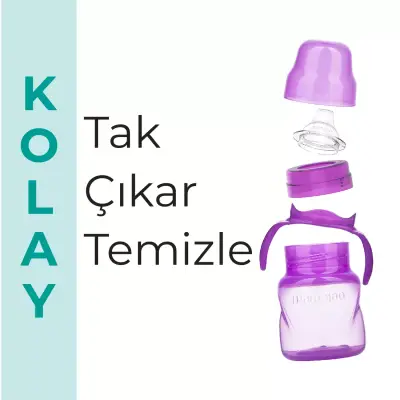 Mamajoo Kulplu Eğitici Bardak 160 ml Mor - 6