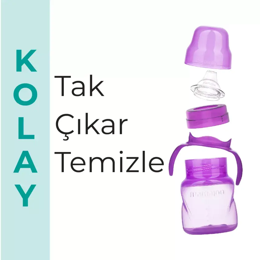 Mamajoo Kulplu Eğitici Bardak 160 ml Mor - 6