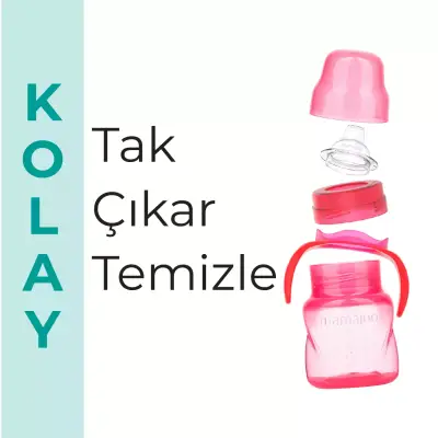 Mamajoo Kulplu Eğitici Bardak 160 ml Pembe - 6