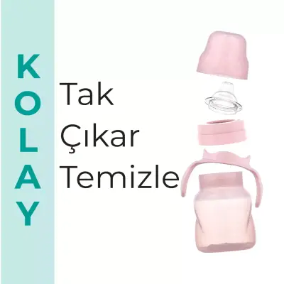 Mamajoo Kulplu Eğitici Bardak 160 ml Powder Pink - 6