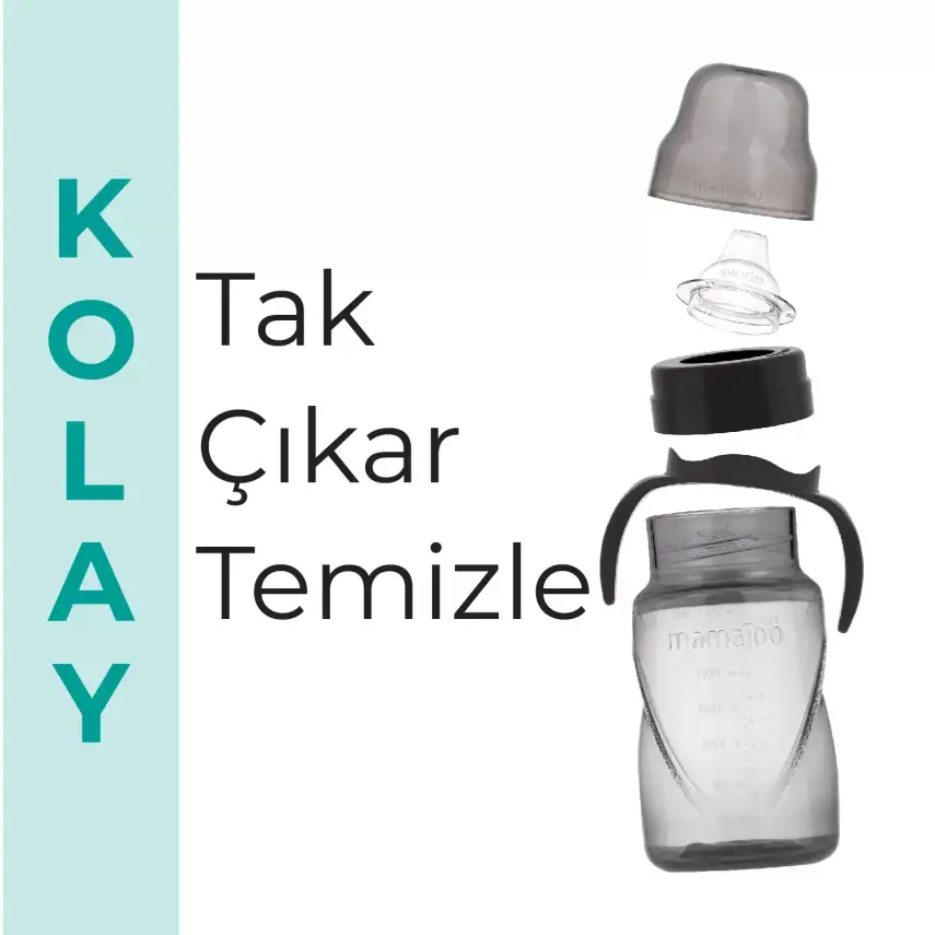 Mamajoo Kulplu Eğitici Bardak 270 ml Black - 6