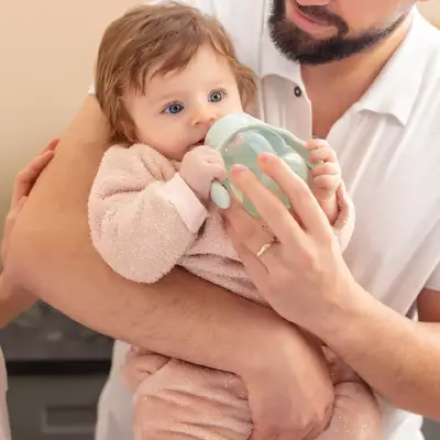 Mamajoo Kulplu Eğitici Bardak 270 ml Powder Green - 7