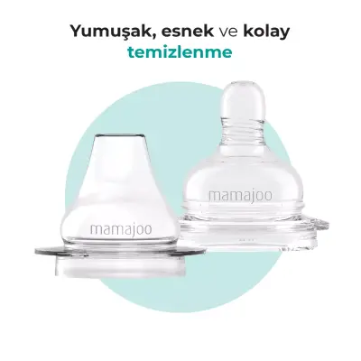 Mamajoo Kulplu Eğitici Biberon 160 ml & Anti-Kolik Silikon Bardak Ucu 6+ Ay - 4